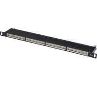 DIGITUS Patchpanel 0,5HE 24-Port Cat6 geschirmt schwarz