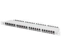 DIGITUS Patchpanel 0,5HE 24-Port Cat6a geschirmt schwarz