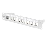 DIGITUS Patchpanel 1HE 10" 12-Port Modular grau