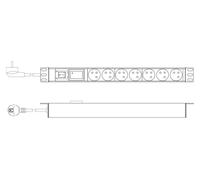 DIGITUS PDU 1U 7xCEE7/5 FR-Ausgänge 230V/16A schwarz