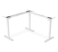 DIGITUS Pied de Table réglable en Hauteur électrique - Fonction mémoire - 3 Moteurs - Panneau de Commande - Système Anti-Collision - Forme en L à 90° - pour Les Plateaux de Table Courants - Blanc