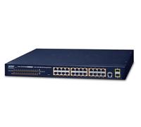 Planet switch Niv2 24P Gigabit PoE+ 300W et 2 ports SFP