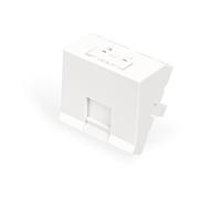 DIGITUS Plaque Frontale, 45x45 mm, 1 Port, coudée pour DN-93802-5-SH, RAL 9003