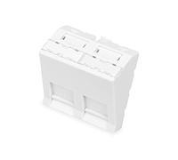 DIGITUS Plaque Frontale pour DN-93802-5-SH - 2 Ports - 45 x 45 mm - coudée - Champ d'étiquetage - pour modules Keystone et multimédia - Blanc Pur