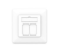 Digitus - Plaque - montrable encastrable - CAT 6a - blindé - RJ-45 X 2 - blanc, RAL 9003