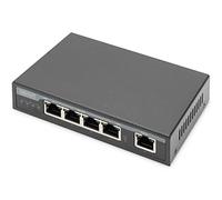 DIGITUS PoE+ Extension - 1 Gbit/s - 4 Ports RJ45 - Budget PoE de 45 W 4PPoE | Portée de 100 m - IEEE 802.3at - Connectable en cascade - Alimentation par câble - sans bloc d'alimentation - Noir