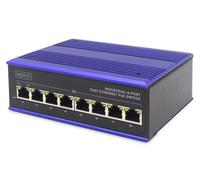 DIGITUS PoE Network Switch - 8-port fast Ethernet - DIN rail mounting - terminal