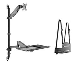 Digitus Poste de travail flexible debout/assis, Support de moniteur