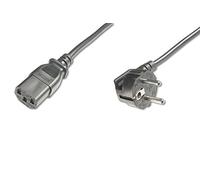 Power Cord, CEE 7/7 (Typ-F) 90ø angled - C13 M/F, 1.8m, H05VV-F3G 0.75qmm, black