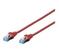 DIGITUS Premium - Cordon de raccordement - RJ-45 (M) pour RJ-45 (M) - 0.5 m - SFTP - CAT 5e - démarré - rouge