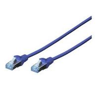 DIGITUS Câble LAN Cat 5e - 1m - RJ45 Câble réseau - SF/UTP Blindé - Compatible Cat-6 & Cat-6A - Bleu