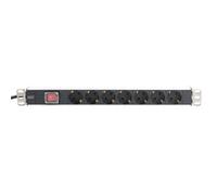 Digitus Bloc multiprise avec profilé en aluminium et interrupteur, prise électrique à contact de protection avec 7 sorties, connecteur à contact de pr