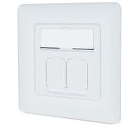 Digitus Prise réseau LSA Cat-6A 2 ports RJ45 blindée 10 Gbps PoE Blanc RAL9003