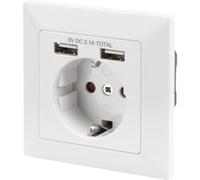 Digitus Prise de sécurité encastrée, avec 2x USB-A, Prise de courant