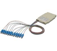 DIGITUS Professional A-96522-02-UPC-3 Cassette d'épissure avec 12 pigtails ; prémontée SC (UPC) ; pigtails colorés multimode 50/125µ OM3 ; LSZH