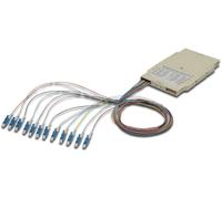 DIGITUS Professional A-96933-02-UPC Cassette d'épissure avec 12 pigtails ; prémontée LC (UPC) ; monomode 9/125µ pigtails colorés ; LSZH