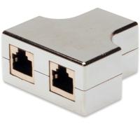 DIGITUS Professional AT-AG 2X8/8 CAT 5e Prise modulaire, blindée 2x RJ45 vers 1x RJ45, prise triple