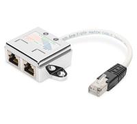 DIGITUS Professional AT-AG CX2 CAT 5e Adaptateur de câble patch, blindé 2x RJ45 femelle à 1x RJ45 mâle, longueur du câble 0,19 m