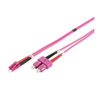 DIGITUS Professional - Cordon de raccordement - LC multi-mode (M) pour SC multi-mode (M) - 5 m - 5 m - fibre optique - duplex - 50 / 125 microns - OM4 - démarré, sans halogène - turquoise
