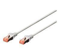 DIGITUS Professional - Cordon de raccordement - RJ-45 (M) pour RJ-45 (M) - SFTP - CAT 6 - démarré, sans halogène, sans crochet - gris