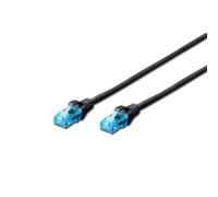 DIGITUS Professional - Cordon de raccordement - RJ-45 (M) pour RJ-45 (M) - UTP - CAT 5e - démarré, sans crochet - noir, RAL 9005