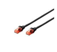 DIGITUS Professional - Cordon de raccordement - RJ-45 (M) pour RJ-45 (M) - UTP - CAT 6e - sans halogène, moulé, sans crochet - noir