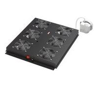 Ventilateur de toit DIGITUS pour armoire de serveurs de la série DIGITUS Unique, ventilateur 4x, thermostat, noir (RAL 9005)