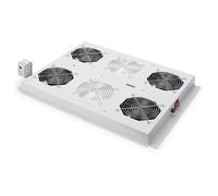 DIGITUS Professional DN-19 FAN-4-SRV - Dessus de baie avec 2 ventilateurs - avec 4 ventilateurs de refroidissement - gris clair, RAL 7035 - 19