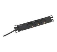 Digitus multiprise 3 prises 1U 10 pouces (254 mm) montage en rack armoire réseau argenté/noir