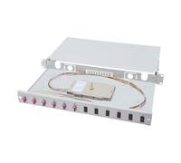 DIGITUS Boîte d'épissure fibre optique 6 couplages - LC - OM4 - 1U 19 pouces - Multi-Mode Duplex - Avec cassette d'épissure - Montage en rack