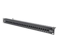 DIGITUS Professional ISDN Panel DN-91325-1-B - Tableau de connexions - montable sur rack - CAT 3 - UTP - RJ-45 X 25 - noir, RAL 9005 - 1U - 19