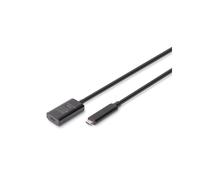 Digitus Rallonge Active USB-C 3.2 Gen2 10G - 5m, DA-73112, USB-C Mâle vers USB-C Femelle, Amplificateur Intégré, 10 Gbit/s, Compatible Windows/macOS