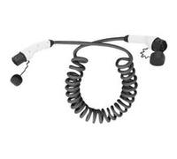 DIGITUS Mode 3 Câble de Charge pour Voitures électriques & PHEV - 10 m - Type 2-3 Phases - 32 A - 22 KW - Câble spiralé - Noir/Gris