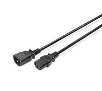 Cordon Digitus appareils IEC, alimentation [1x Secteur mâle C14 - 1x Secteur femelle C13] 1.80 m noir