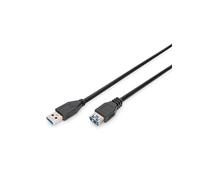 Digitus Rallonge USB 3.2 Gen 1 (3.1 Gen 1) 1.8m, Connecteurs USB-A Mâle/Femelle, AWG28, Placage Nickel, Noir, Réf: AK-300203-018-S