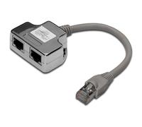 Digitus Adaptateur réseau RJ45 DN-93904 – 1x RJ45 M à 2x RJ45 F, blindé CAT5e, gris