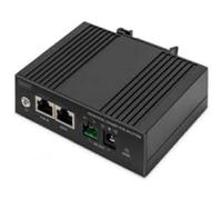 DIGITUS Répartiteur Industriel Gigabit Ethernet PoE - 60W - 10/100/1000 Mbps - Montage sur Rail DIN - Noir