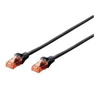 Digitus RJ45 Câble réseau, câble patch CAT 6 U/UTP 0.50 m noir torsadé par paire G