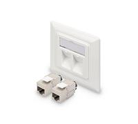 DIGITUS Set: Prise de raccordement pour modules Keystone + Deux modules Keystone Cat-6A blindés