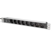Digitus Socket Strip With Aluminum Profile And Back-Up Fuse, 8-Way It