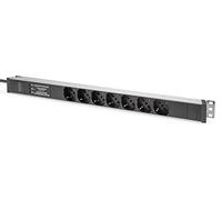Digitus Socket strip with aluminum profile and surge protection, integrated line filter, 7-way Italian socket, 2 m cable Italian plug