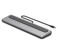 DIGITUS Station d'accueil USB-C - 12 Ports - 2X HDMI, 1x DP UHD 8k 30 Hz | 2 ports USB-A 3.2 Gen2, 1 port USB-C 3.2 Gen2, 1 port Type-A 3.2 Gen1 - RJ45 - Lecteur de cartes - Prise audio 3,5 mm - Gris