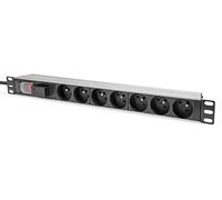 Digitus PDU 1U alu pour rack, 7x CEE 7/5 16A, 250V 50/60Hz, interrupteur, protection surtensions