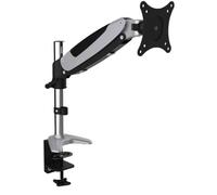 DIGITUS Support d'écran - Pince & Vérin à gaz - 1 écran - Jusqu'à 27 pouces - Jusqu'à 1x 8 kg - VESA 75 & 100 - Argenté