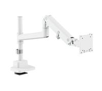 DIGITUS Support d'écran - 1 Moniteur - jusqu'à 57 Pouces - Charge maximale 27 kg - Ressort à gaz - pour écrans Plats et incurvés - VESA 75x75 100x100 - Rotation, pivotement, Inclinaison - Blanc