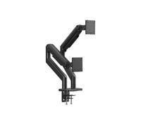 DIGITUS Support d'écran - 2 moniteurs - jusqu'à 45 Pouces - Charge maximale 20 kg - Ressort mécanique - pour écrans Plats et incurvés - VESA 75x75 100x100 - Rotation, pivotement, Inclinaison - Noir