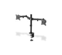 Digitus Support Double Écran DA-90400, 15-32", VESA 75/100, Pince Bureau (1-8.5cm), Ajust. Hauteur 31.5cm, Pivot 270°, Rotation 360°, Max. 8kg