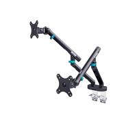 DIGITUS Support Double écran - Deux écrans - jusqu'à 35 Pouces - Ressort mécanique - Charge maximale 10 kg - pour Moniteur Plats et incurvés - VESA 75x75, 100x100 - série Design - Noir