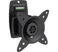 DIGITUS Support Mural pour écran - Jusqu'à 27 po - Charge maximale 15 kg | Inclinable à 35 degrés, pivotant à 360 degrés - VESA 75x75 et 100x100 - niveau à bulle intégré - noir