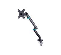 DIGITUS Support pour écran - Un écran - jusqu'à 35 Pouces - Ressort mécanique - Charge maximale 10 kg - pour Moniteur Plats et incurvés - VESA 75x75, 100x100 - Pince de Table - série Design - Noir